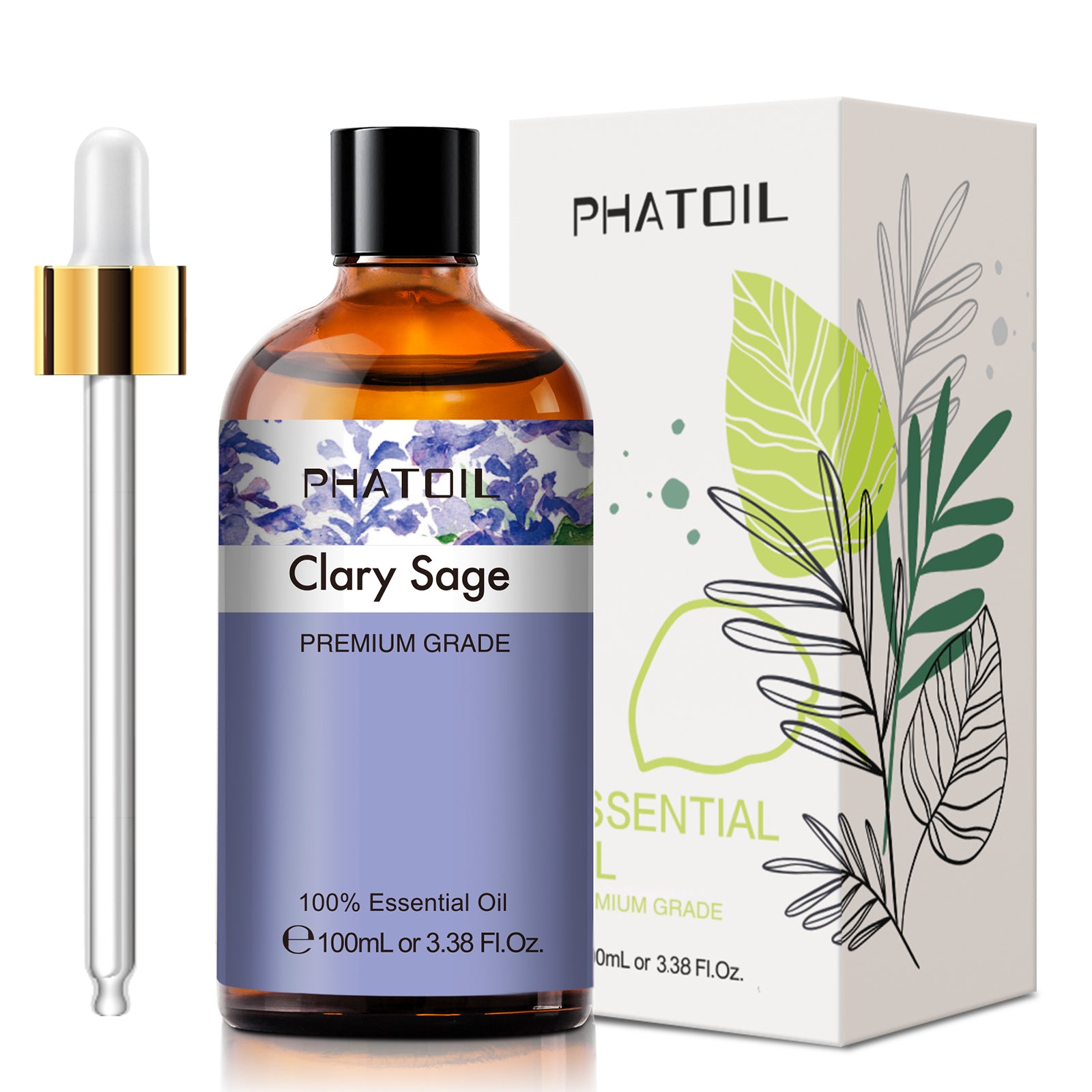 clary sage essential oils with dropper