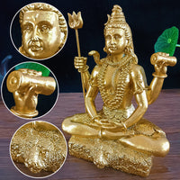 Escultura hecha a mano de estatuilla de Dios Shiva sosteniendo Trishula y Damaru