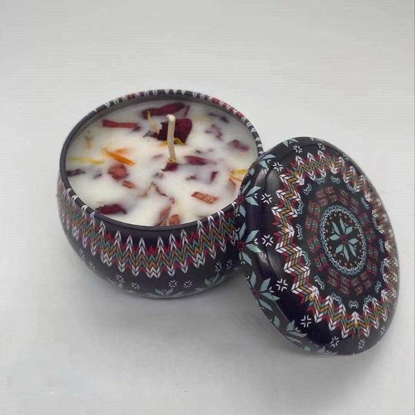 n-042 handmade dried flower candles aromatherapy