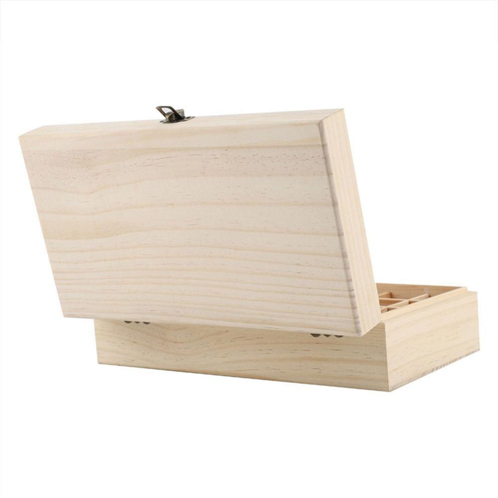 Caja de almacenamiento de madera con 24+1 compartimentos para aceites esenciales 