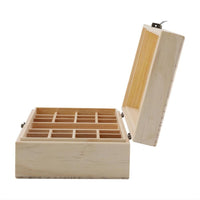 Aufbewahrungsbox für ätherische Öle aus Holz mit 24+1 Fächern 