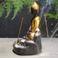 backflow buddha incense burner
