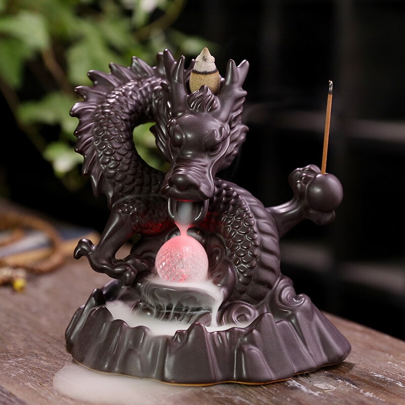 ceramic dragon incense holder burner
