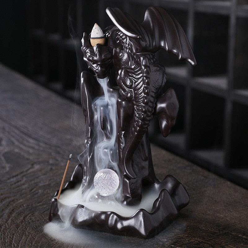 dragon waterfall incense burner
