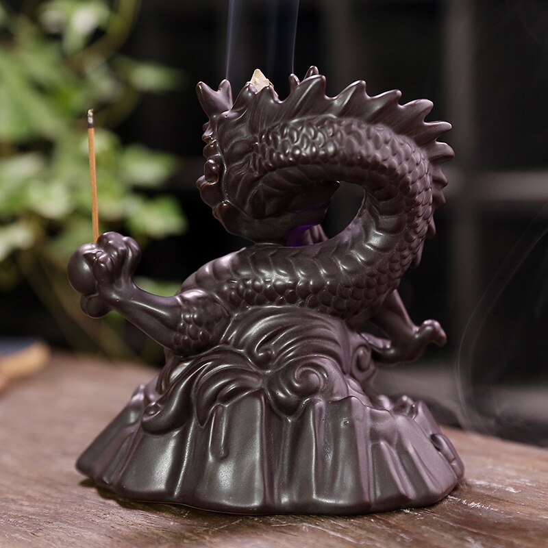 ceramic dragon incense burner