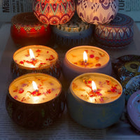 Natural Soy Wax Aromatherapy Candles With Dried Flowers