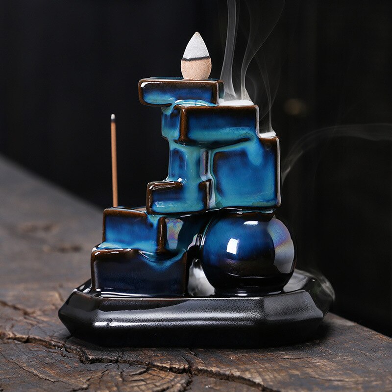 blue incense burner