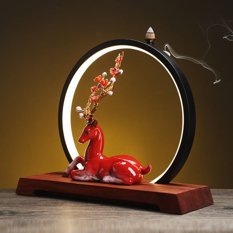 animal deer incense burner lamp