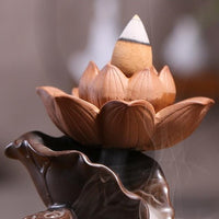 lotus flower incense cone burner