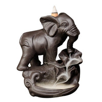 elephant ceramic backflow incense burner